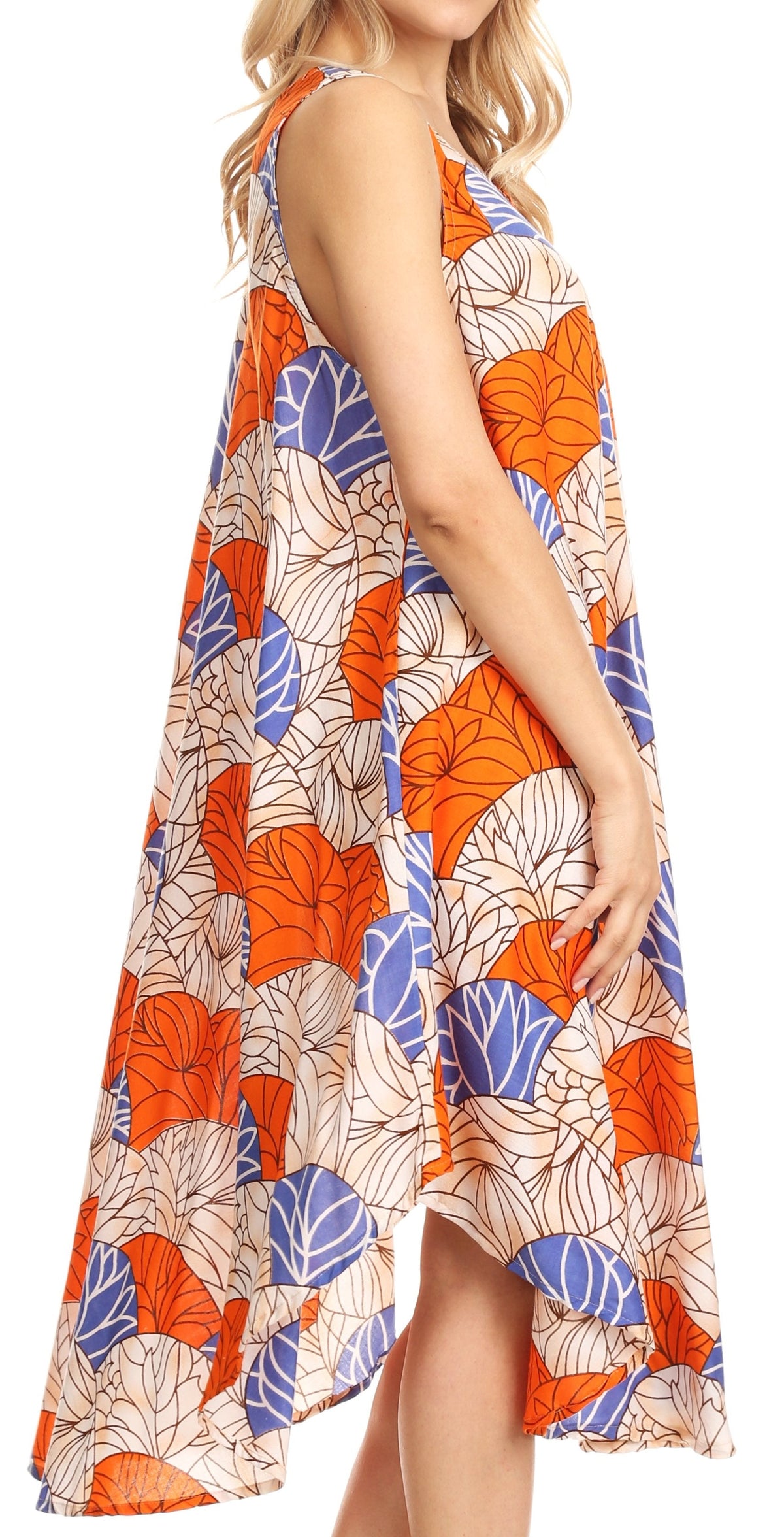 Sakkas Mikaela Summer Flowy Caftan Dress Cover-up Light &amp; Casual