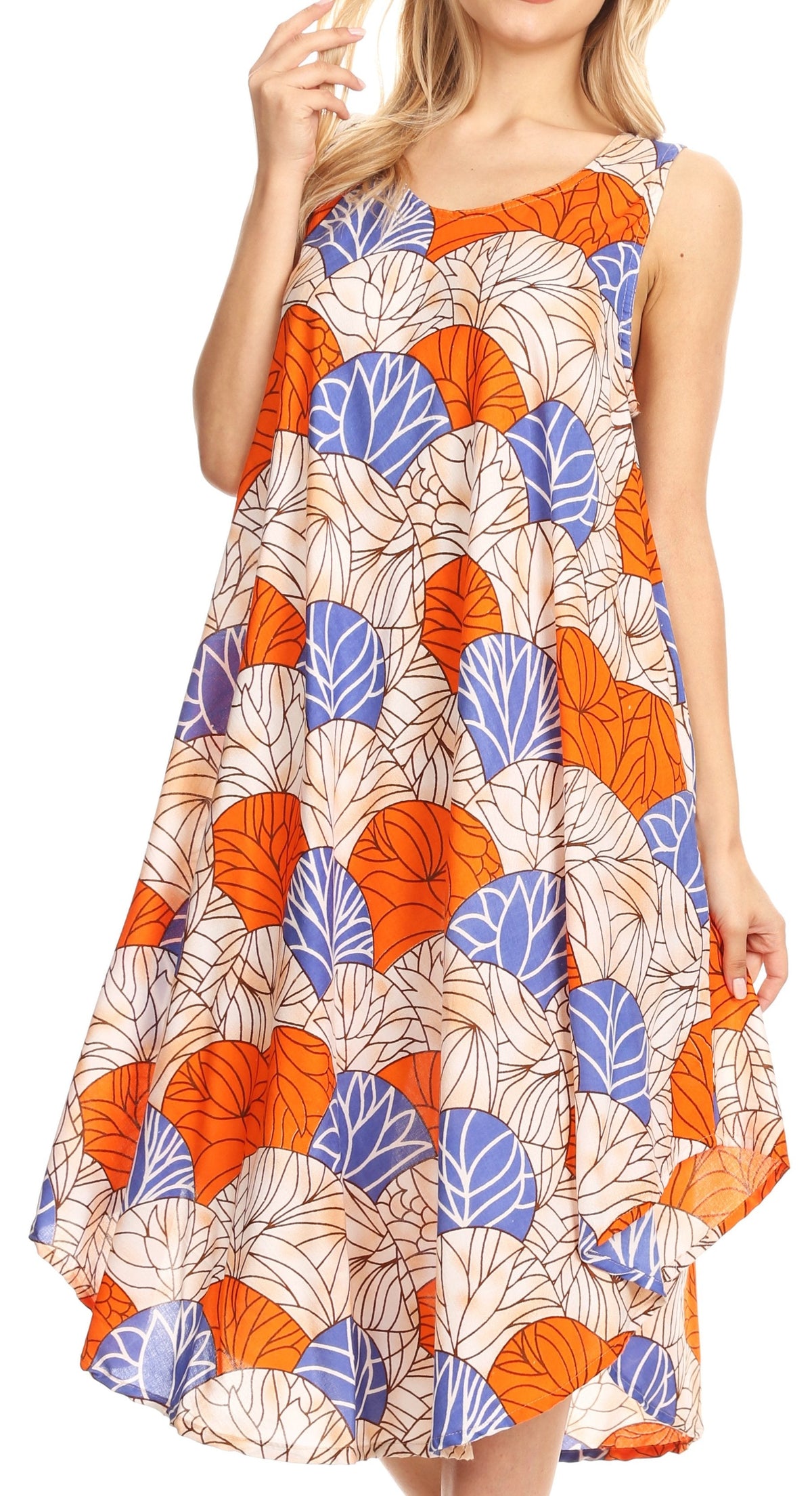 Sakkas Mikaela Summer Flowy Caftan Dress Cover-up Light &amp; Casual