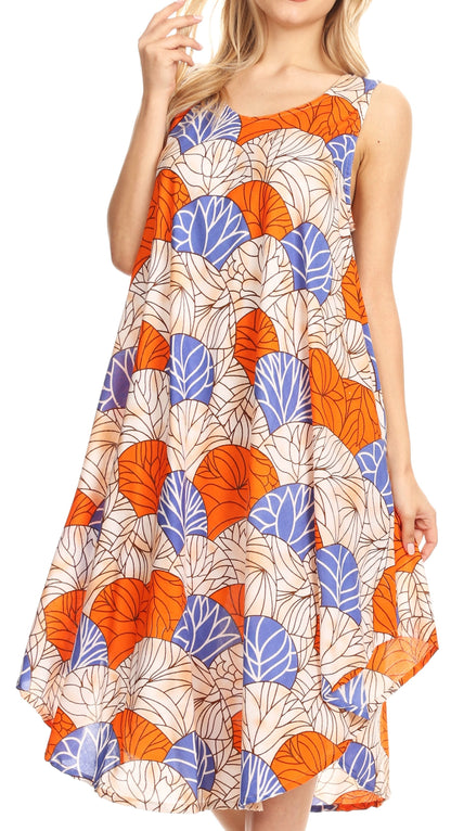 Sakkas Mikaela Summer Flowy Caftan Dress Cover-up Light &amp; Casual