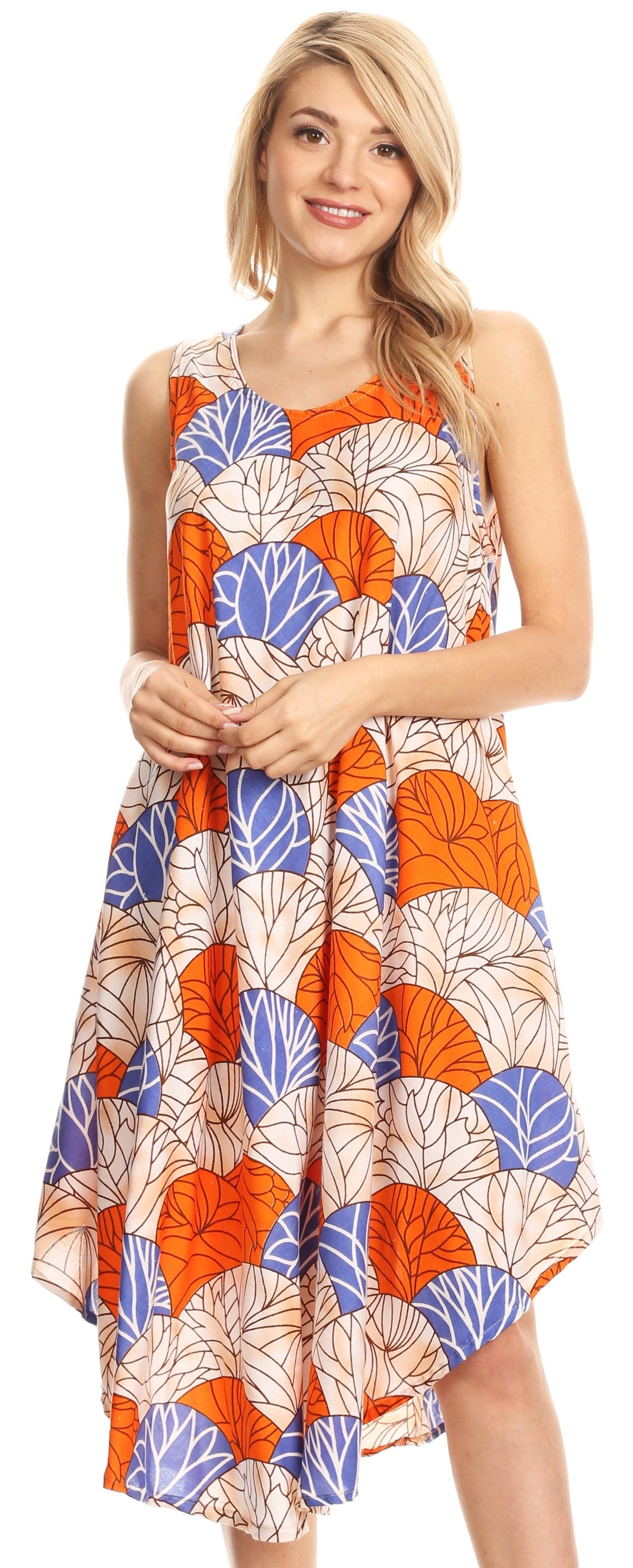 Sakkas Mikaela Summer Flowy Caftan Dress Cover-up Light &amp; Casual