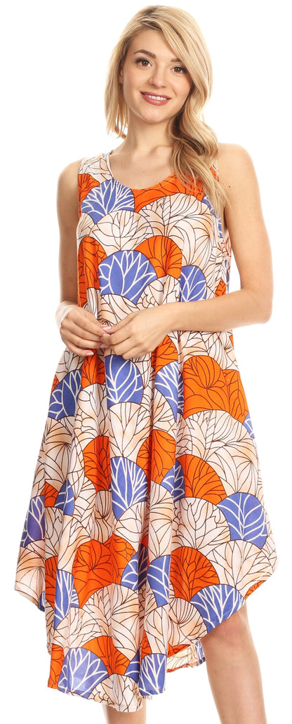 Sakkas Mikaela Summer Flowy Caftan Dress Cover-up Light &amp; Casual