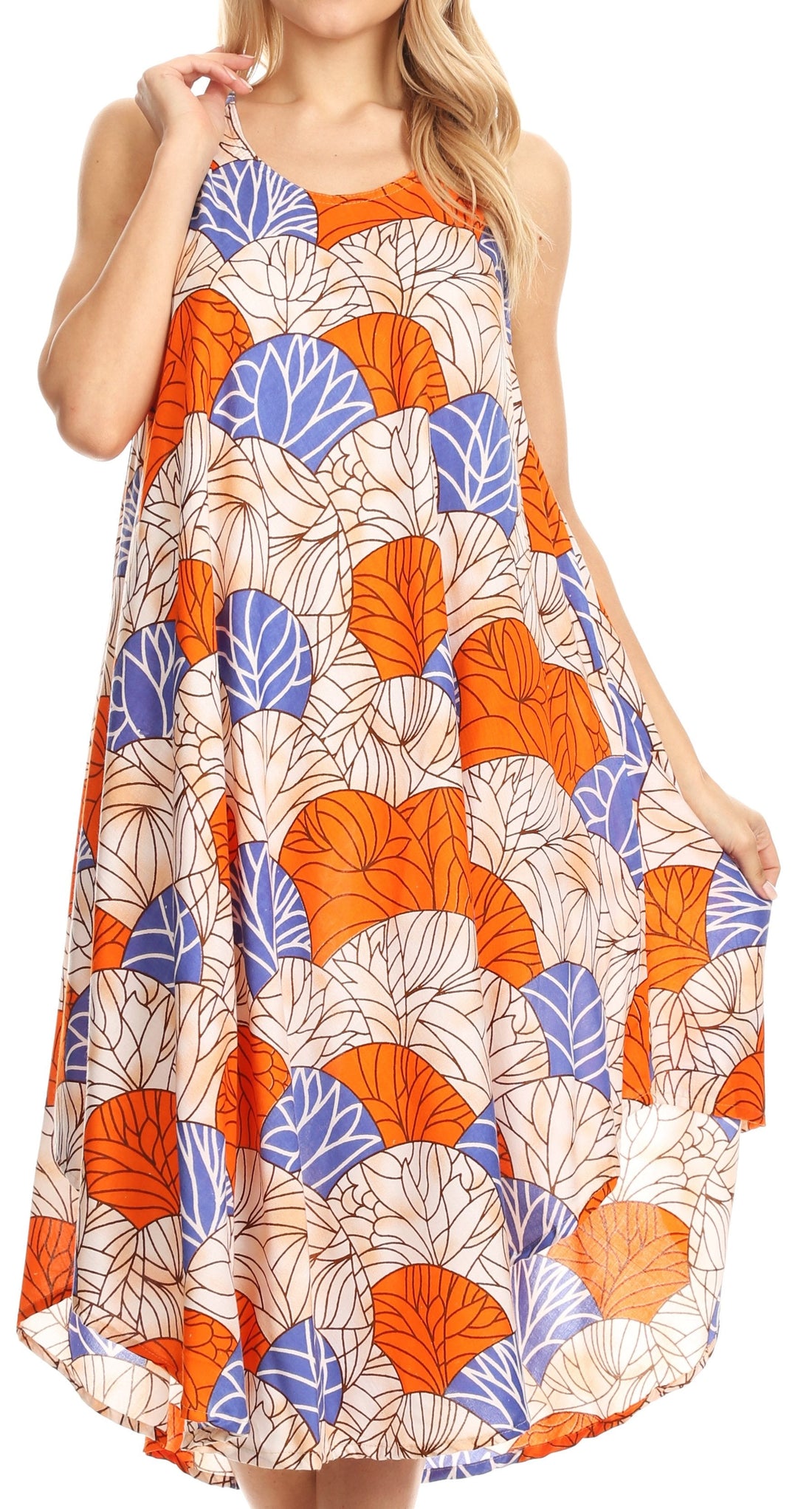 Sakkas Mikaela Summer Flowy Caftan Dress Cover-up Light &amp; Casual