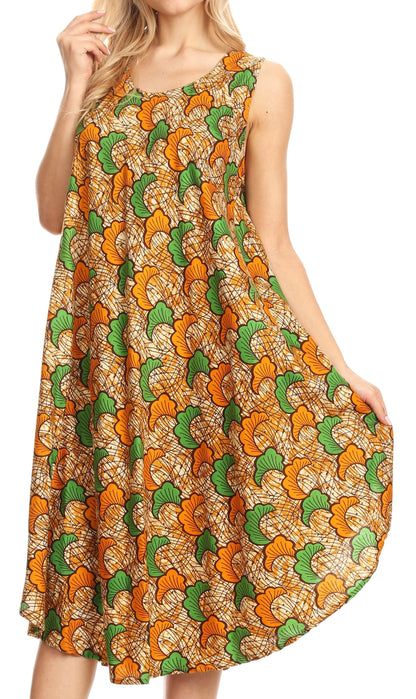 Sakkas Mikaela Summer Flowy Caftan Dress Cover-up Light &amp; Casual