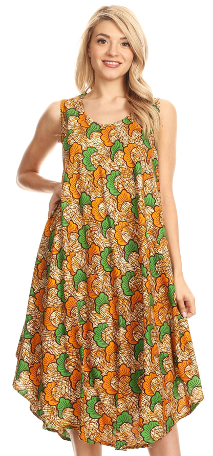 Sakkas Mikaela Summer Flowy Caftan Dress Cover-up Light &amp; Casual