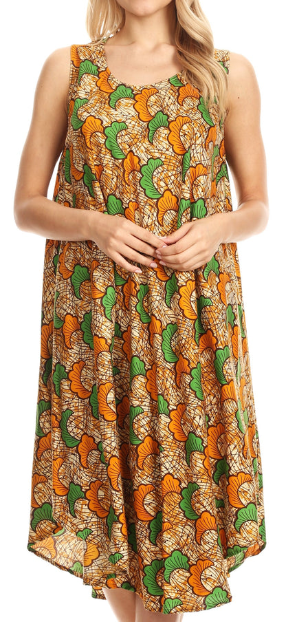 Sakkas Mikaela Summer Flowy Caftan Dress Cover-up Light &amp; Casual