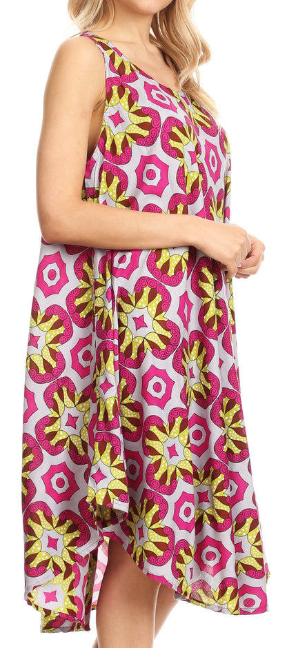 Sakkas Mikaela Summer Flowy Caftan Dress Cover-up Light &amp; Casual
