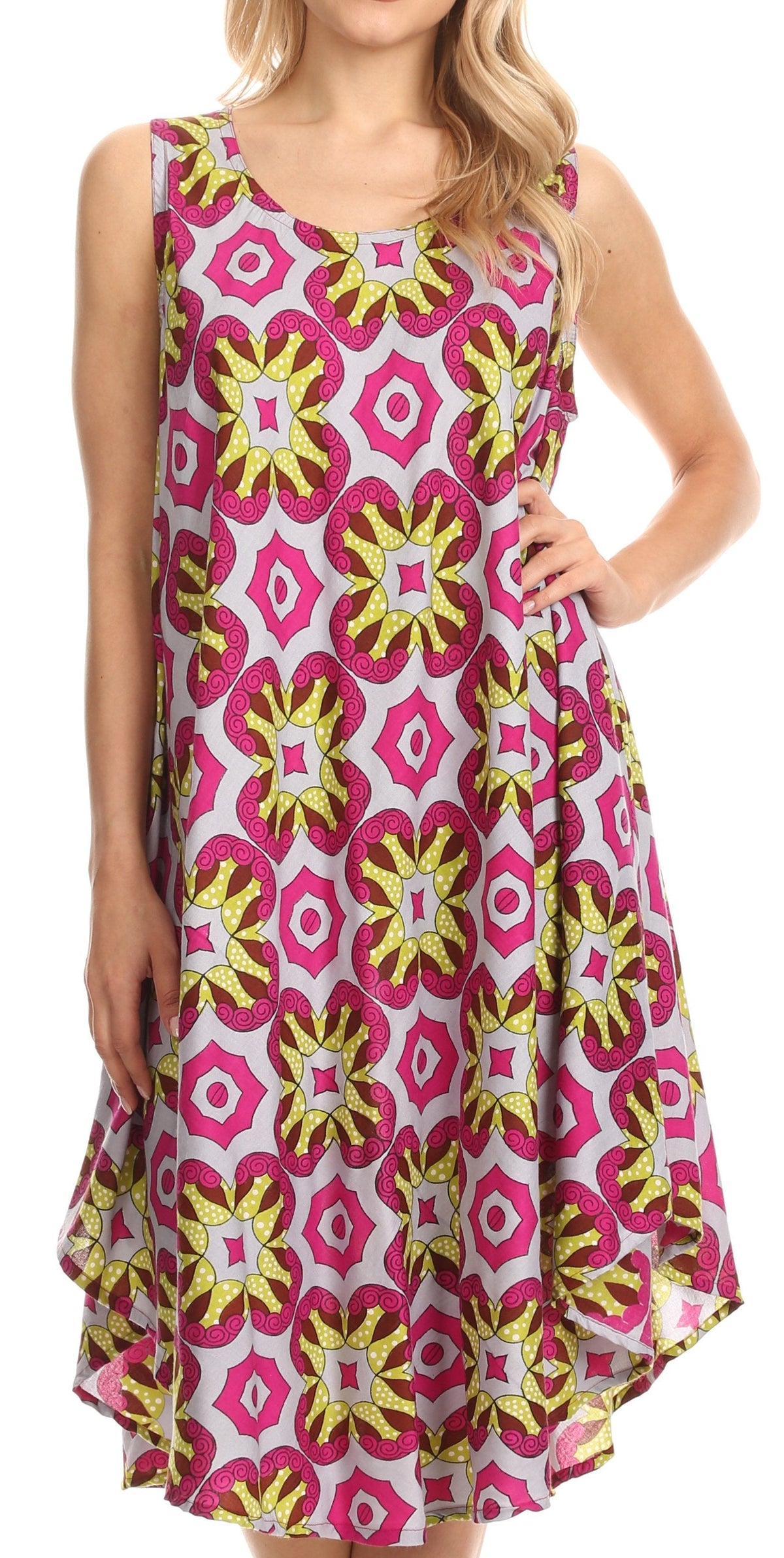 Sakkas Mikaela Summer Flowy Caftan Dress Cover-up Light &amp; Casual