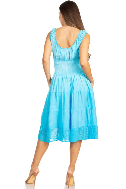 Sakkas Spring Maiden Ombre Peasant Dress