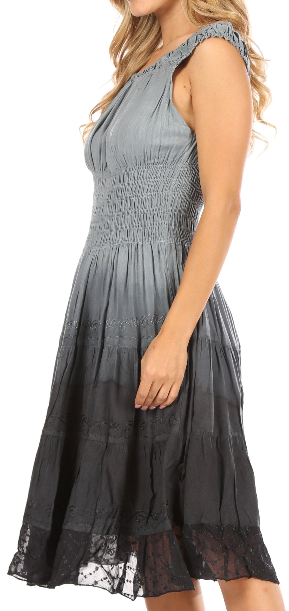 Sakkas Spring Maiden Ombre Peasant Dress