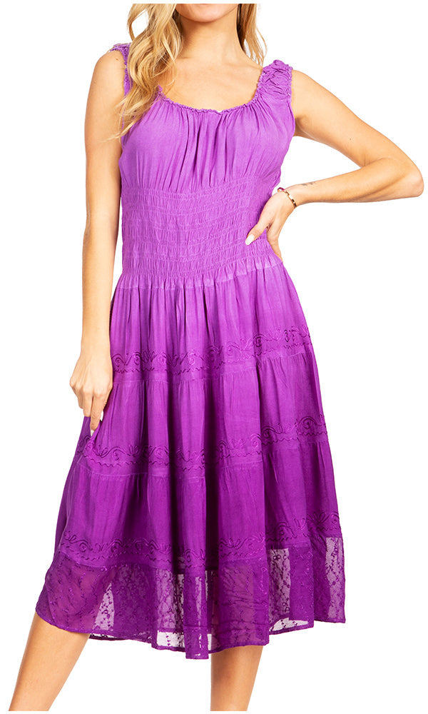 Sakkas Spring Maiden Ombre Peasant Dress