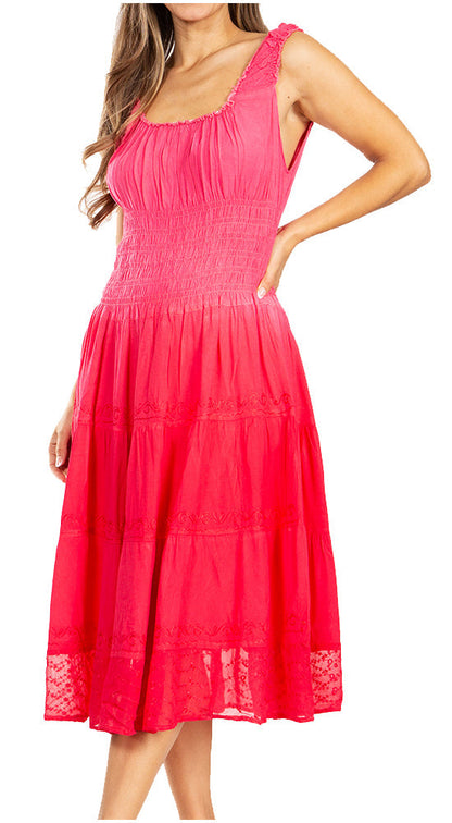 Sakkas Spring Maiden Ombre Peasant Dress