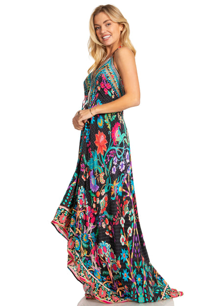 Sakkas Lizi 2025 Womens Maxi High-low Halter Handkerchief Long Dress Beach Party