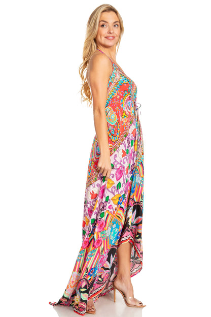 Sakkas Lizi 2025 Womens Maxi High-low Halter Handkerchief Long Dress Beach Party
