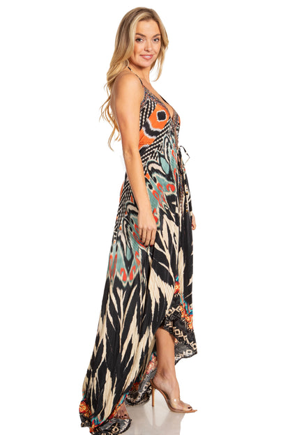 Sakkas Lizi 2025 Womens Maxi High-low Halter Handkerchief Long Dress Beach Party