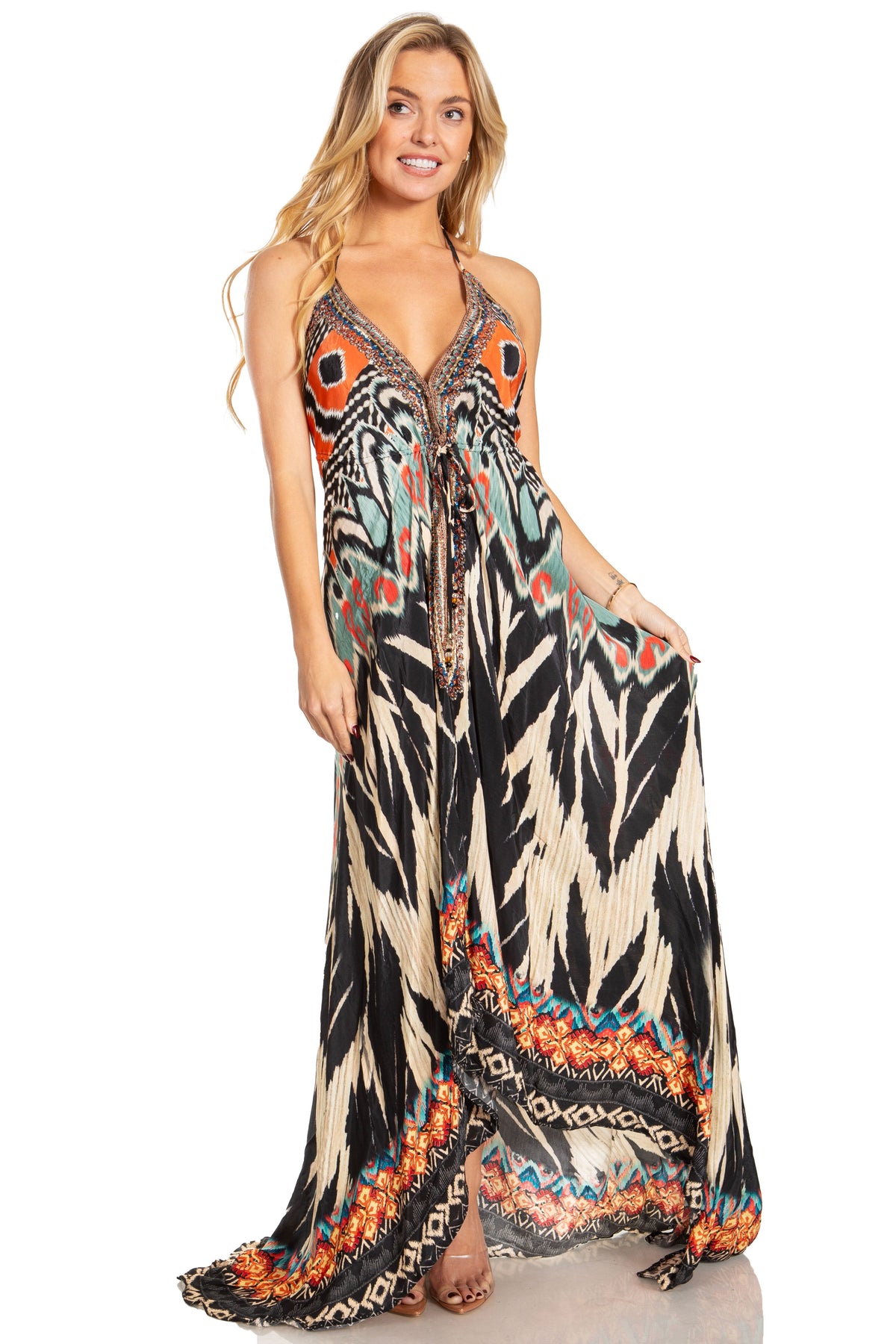 Sakkas Lizi 2025 Womens Maxi High-low Halter Handkerchief Long Dress Beach Party