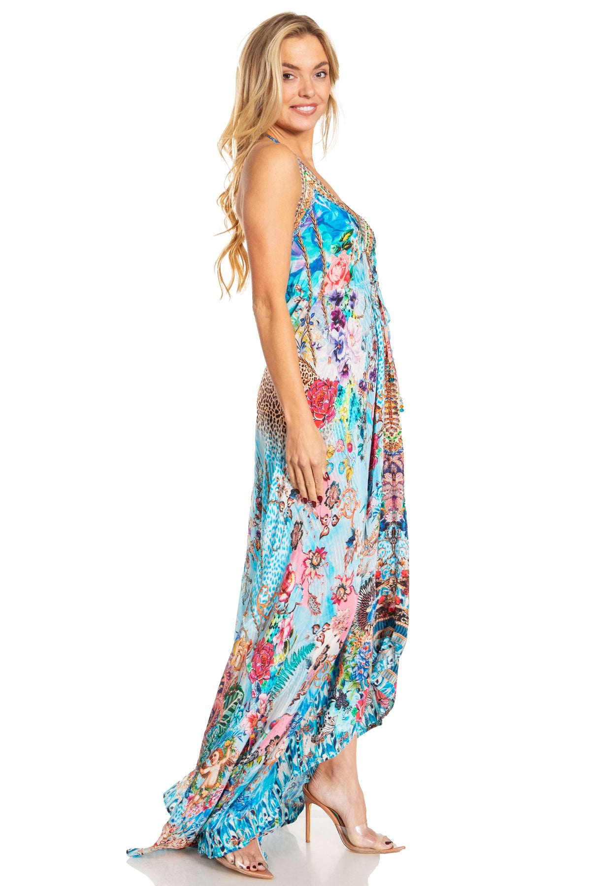 Sakkas Lizi 2025 Womens Maxi High-low Halter Handkerchief Long Dress Beach Party
