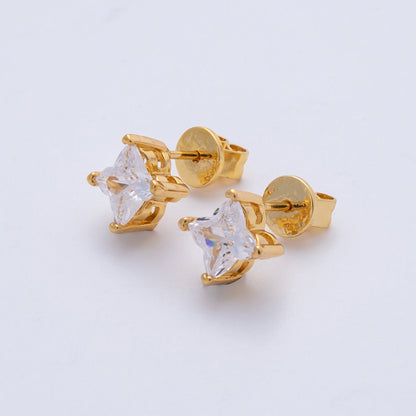 18K Gold Filled 10mm Clear CZ Mini Celestial Star Stud Earrings | EARRINGS-00153