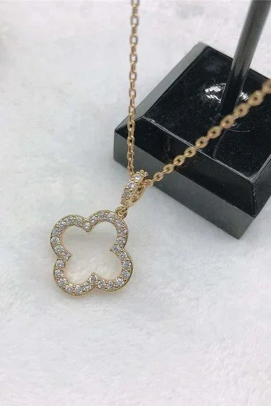 Open &amp; Studded Pendant Necklace