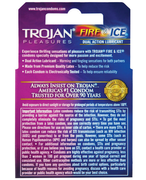 Trojan Fire &amp; Ice Condoms - Box of 3