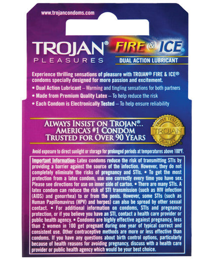 Trojan Fire &amp; Ice Condoms - Box of 3