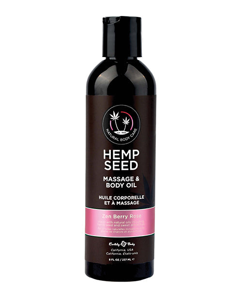 Earthly Body Massage &amp; Body Oil - 8 oz Zen Berry Rose