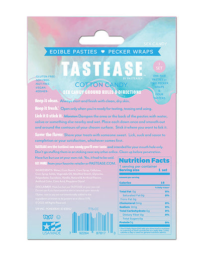 Pastease Tastease Edible Pasties &amp; Pecker Wraps - Cotton Candy O/S