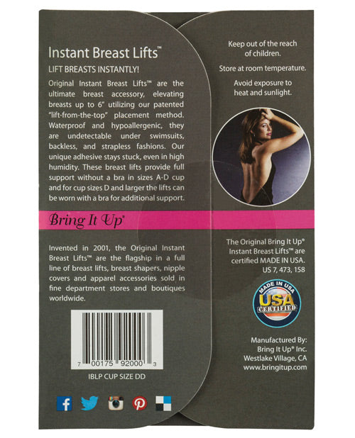 Bring it Up Plus Size Breast Lifts - DD Cup &amp; Larger Pack of 3