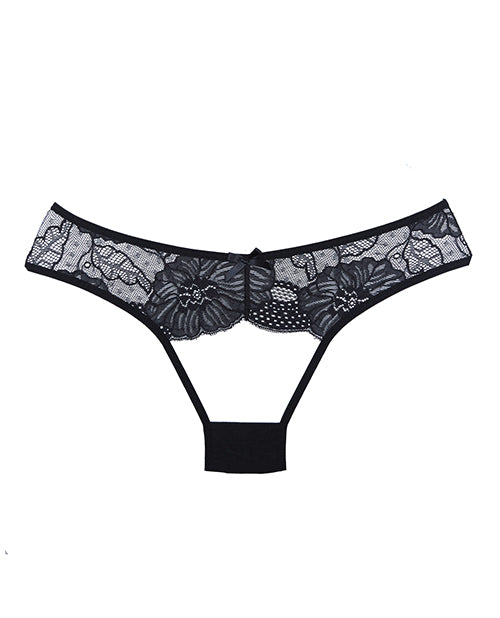 Adore Kiss Mesh &amp; Lace Open Panty Black O/S