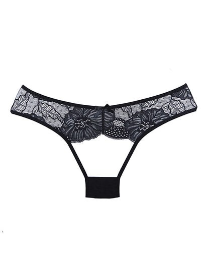Adore Kiss Mesh &amp; Lace Open Panty Black O/S