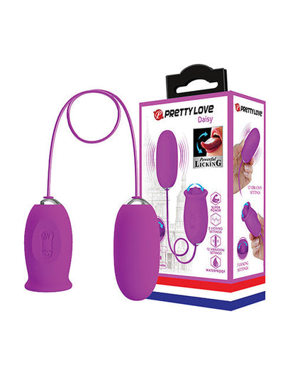 Pretty Love Daisy Silicone Licker &amp; Vibrating Egg - Fuchsia