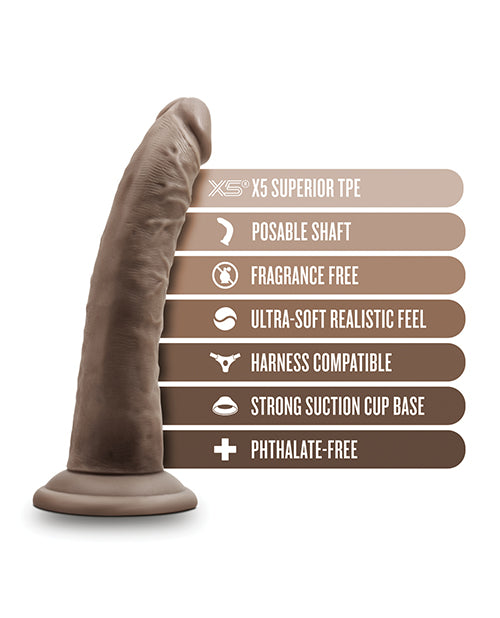 Blush Large Dildo | 7" Big Black Dildo | Posable Chocolate Suction Cup Dildo | Best Dildo