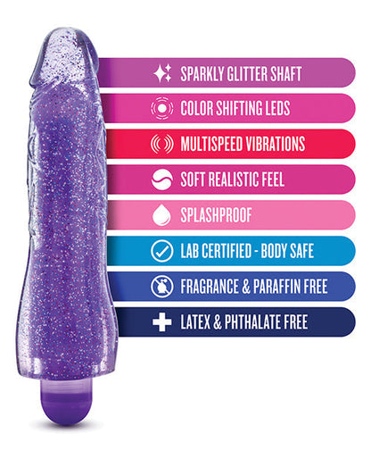 Blush Glow Dicks Glitter Vibrator Molly - Purple