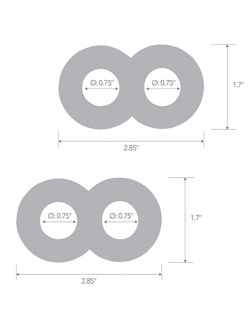 Blue Line C &amp; B Dual Cock &amp; Ball Stamina Enhancement Ring - Jelly Blue Pack of 2