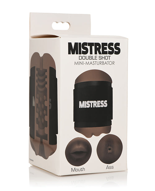 Curve Toys Mistress Double Shot Mini Masturbator Ass &amp; Mouth - Dark