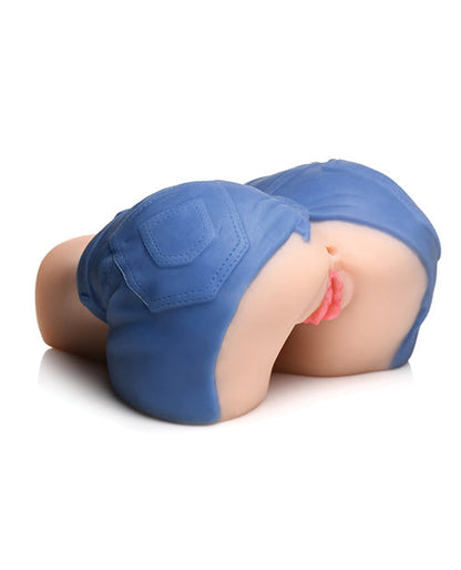 Curve Toys Mistress Holly Denim Shorts Pussy &amp; Ass Masturbator - Ivory