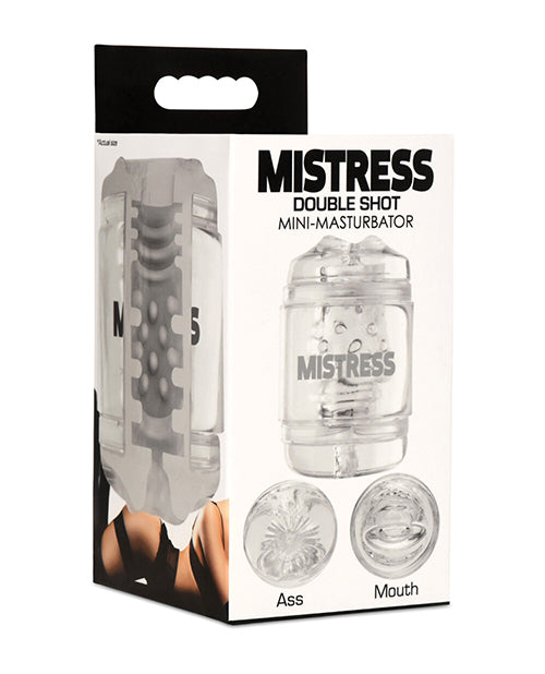 Curve Toys Mistress Double Shot Ass &amp; Mouth Mini Masturbator  - Clear