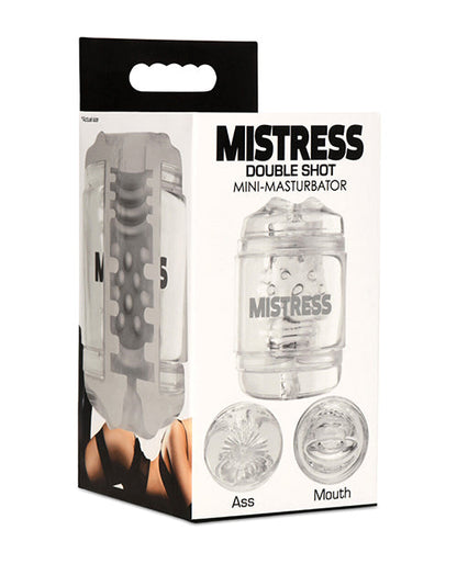 Curve Toys Mistress Double Shot Ass &amp; Mouth Mini Masturbator  - Clear