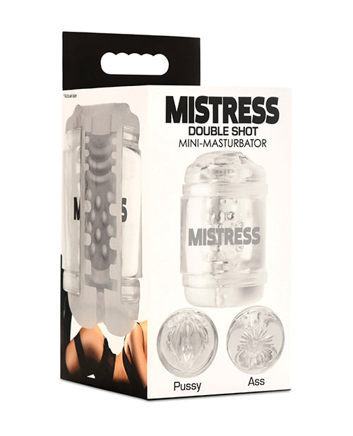 Curve Toys Mistress Double Shot Pussy &amp; Ass Mini Masturbator  - Clear