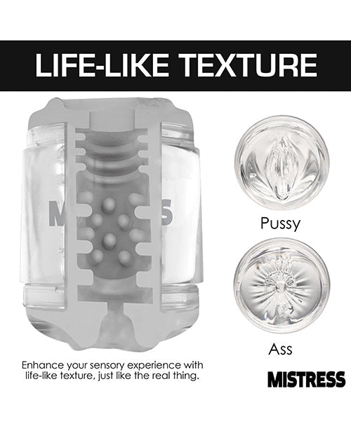 Curve Toys Mistress Double Shot Pussy &amp; Ass Mini Masturbator  - Clear
