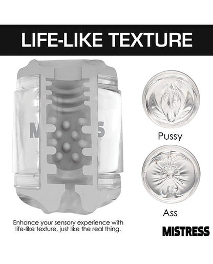 Curve Toys Mistress Double Shot Pussy &amp; Ass Mini Masturbator  - Clear