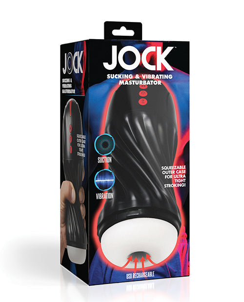 Curve Toys Jock Sucking &amp; Vibrating Masturbator - Black
