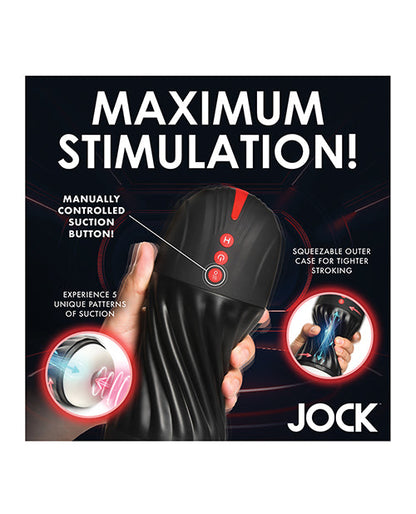 Curve Toys Jock Sucking &amp; Vibrating Masturbator - Black