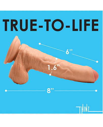 Curve Toys Realistic Dildo | Light Thinz 8" Big Dildo | Uncut Suction Cup Dildo with Balls