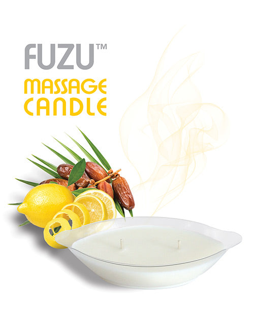 Fuzu Massage Candle - 4 oz Fiji Dates &amp; Lemon Peel