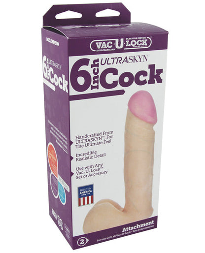 Vac-U-Lock 6" Ultraskyn Cock &amp; Balls Attch. - White