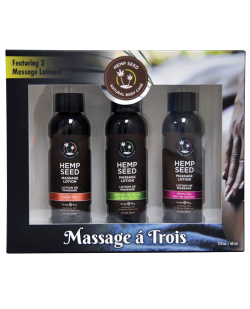Earthly Body Massage Lotion Trio - 2 oz Isle, Skinny &amp; Naked