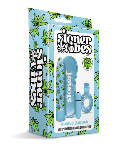 Stoner Vibes Bullet Vibrator | Kush &amp; Smush Stash Kit | Blue Cock Ring and Small Vibrator | Best Vibrator for Sale
