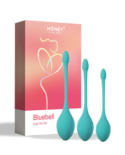 Bluebell Floral 3 Size &amp; Weight Kegel Ball Exercise Set - Blue