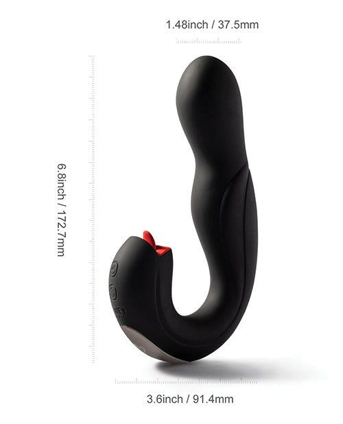 Joi Pro Rotating Head G-Spot Vibrator &amp; Clit Licker w/Remote - Black