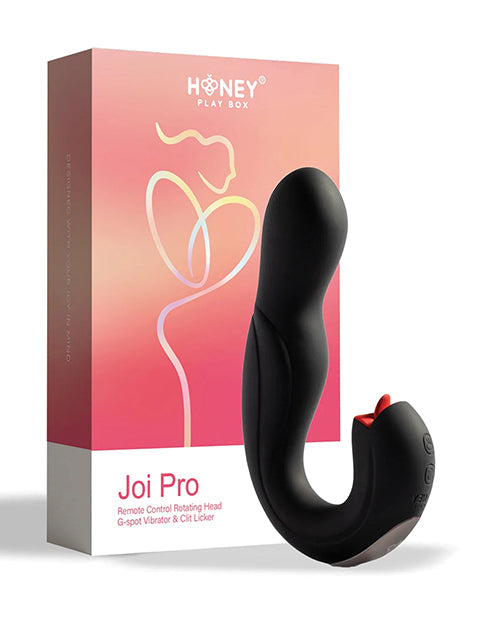 Joi Pro Rotating Head G-Spot Vibrator &amp; Clit Licker w/Remote - Black